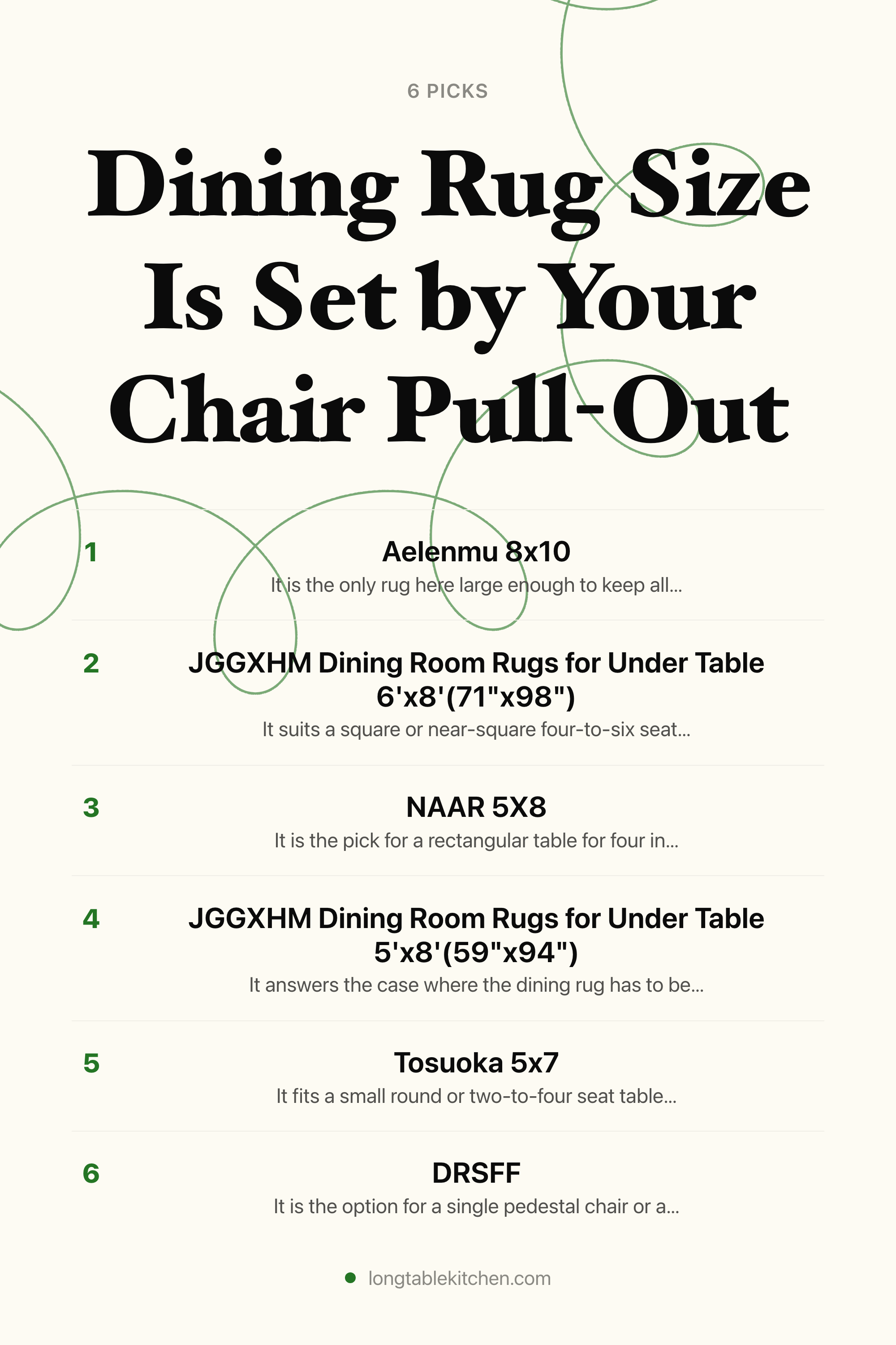 Dining Rug Size Is Set by Your Chair Pull-Out — the picks, as a saveable list