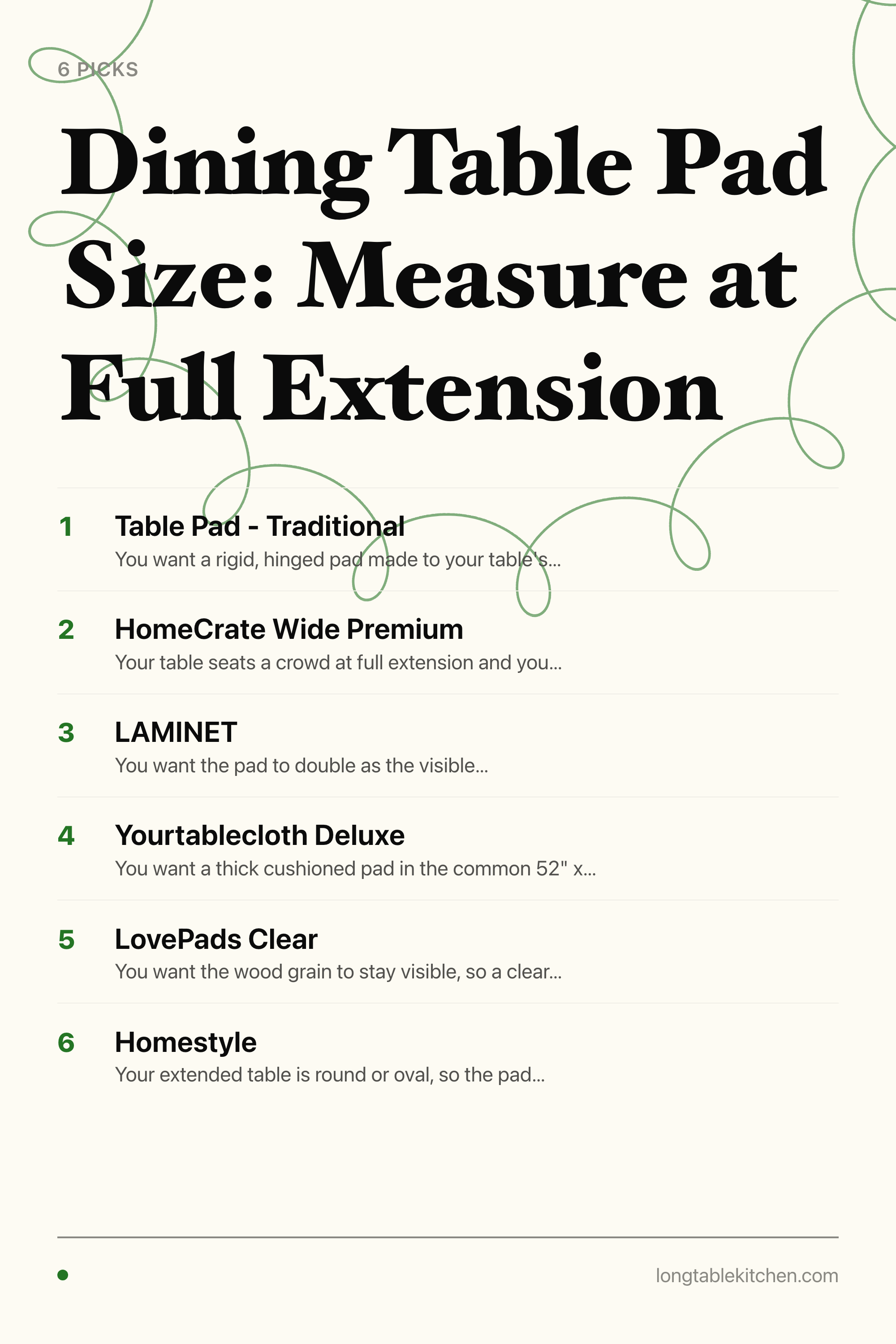 Dining Table Pad Size: Measure at Full Extension — the picks, as a saveable list