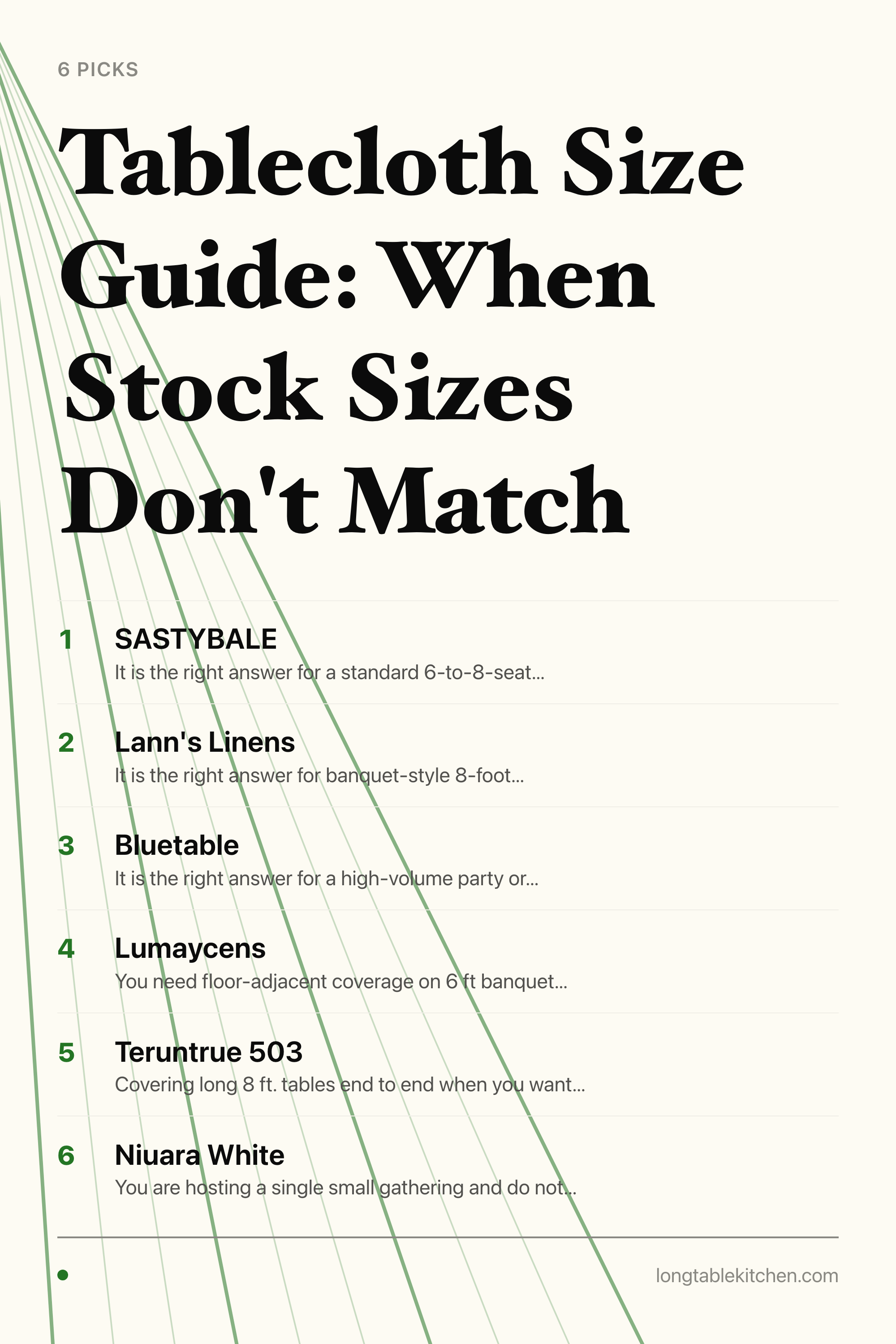 Tablecloth Size Guide: When Stock Sizes Don't Match — the picks, as a saveable list